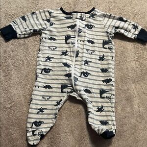 Gerber Navy and Gray Dinosaur Footie